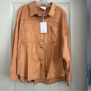 ANDREE BY UNIT Orange Brown Button Down Shirt